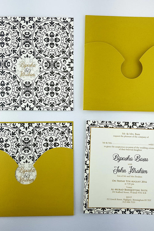 Load image into Gallery viewer, Eccentric Yellow Pocket Invitation ABC 964
