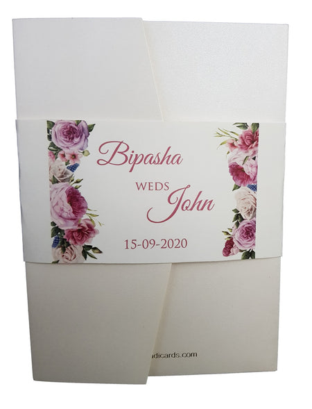 Elegant Rose Pocketfold Invitation ABC 883