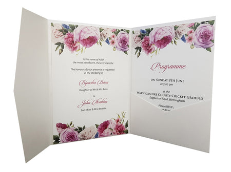 Elegant Rose Pocketfold Invitation ABC 883