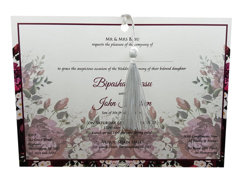 Load image into Gallery viewer, Bold Magenta Rose Invitation ABC 891
