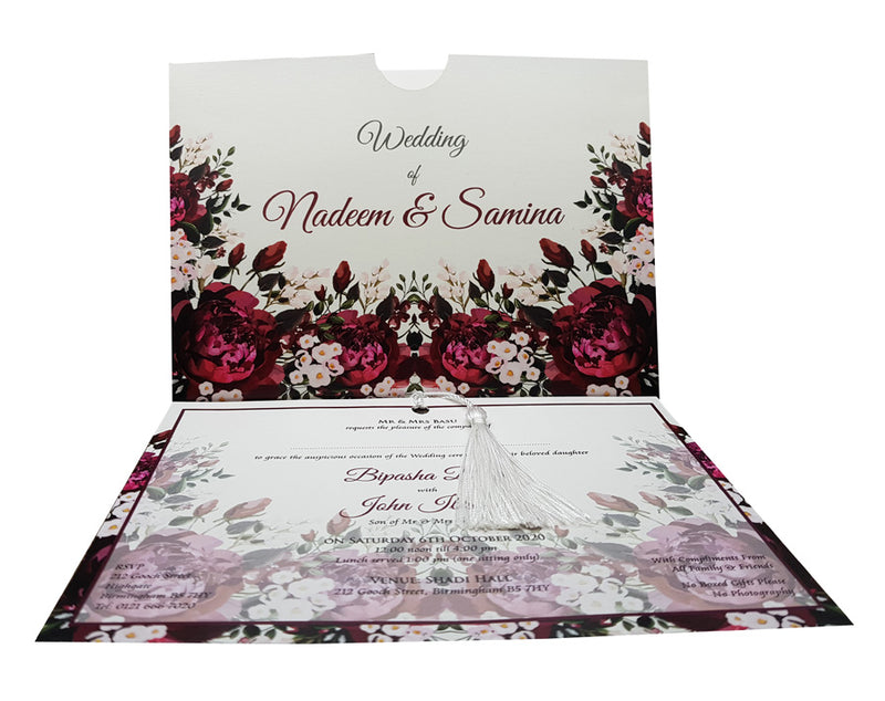 Bold Magenta Rose Invitation ABC 891