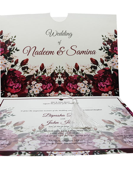 Bold Magenta Rose Invitation ABC 891