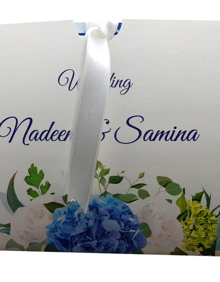 Blue Flower Pocket Invitation ABC 892