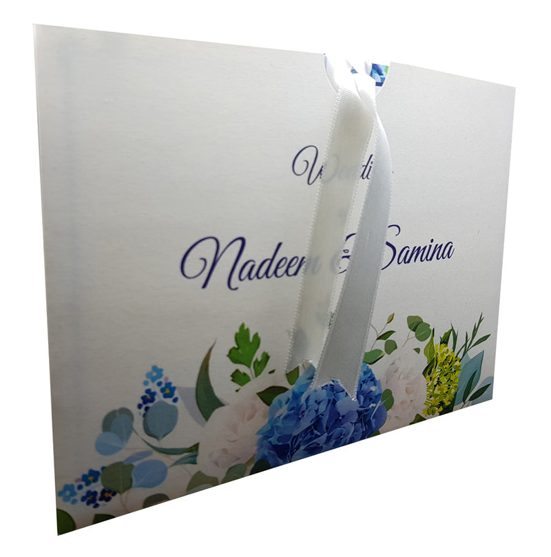 Blue Flower Pocket Invitation ABC 892