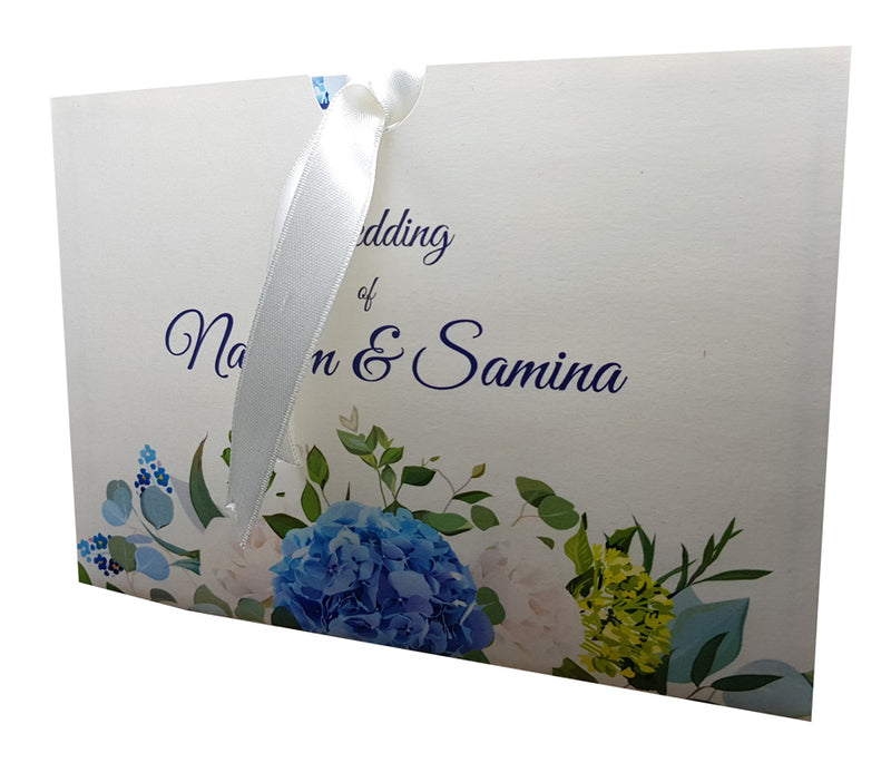 Blue Flower Pocket Invitation ABC 892