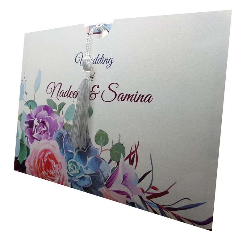 Colourful Bouquet Pocket Invitation ABC 893