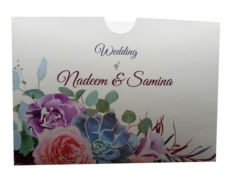 Colourful Bouquet Pocket Invitation ABC 893