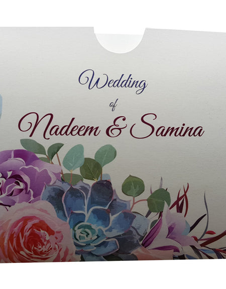 Colourful Bouquet Pocket Invitation ABC 893