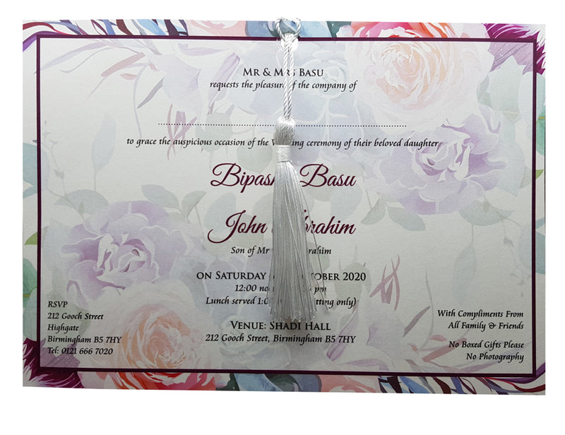 Colourful Bouquet Pocket Invitation ABC 893