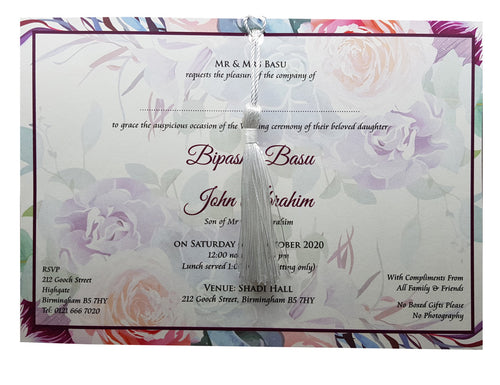 Load image into Gallery viewer, Colourful Bouquet Pocket Invitation ABC 893
