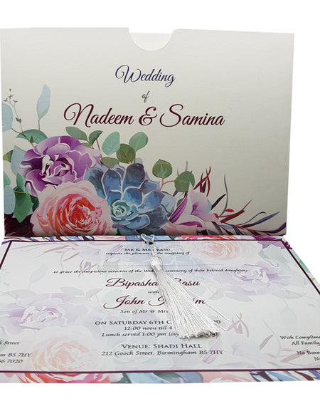 Colourful Bouquet Pocket Invitation ABC 893