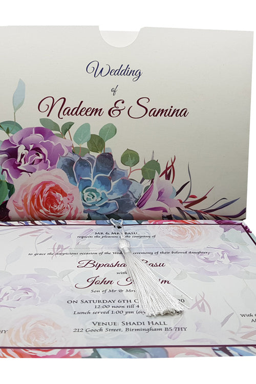 Load image into Gallery viewer, Colourful Bouquet Pocket Invitation ABC 893
