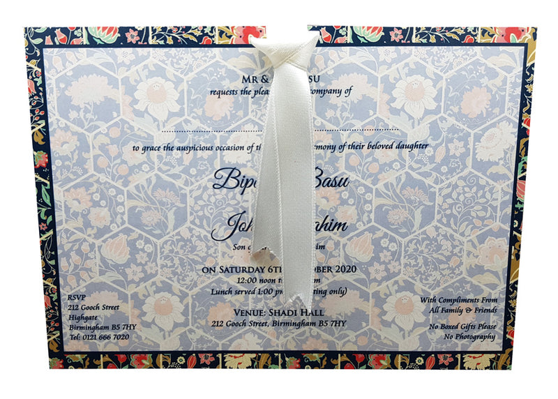 Abstract Floral Hex Invitation ABC 894