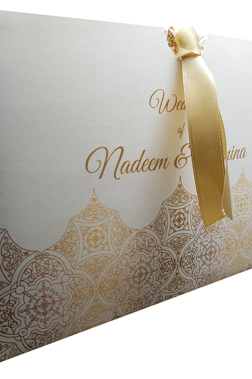 Load image into Gallery viewer, Golden Damask Pocket Invitation ABC 895
