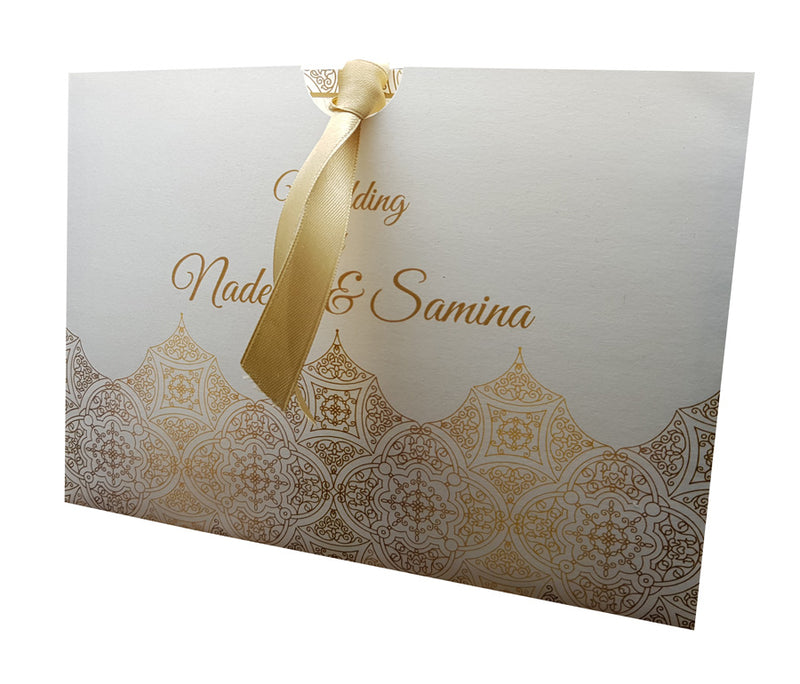 Golden Damask Pocket Invitation ABC 895