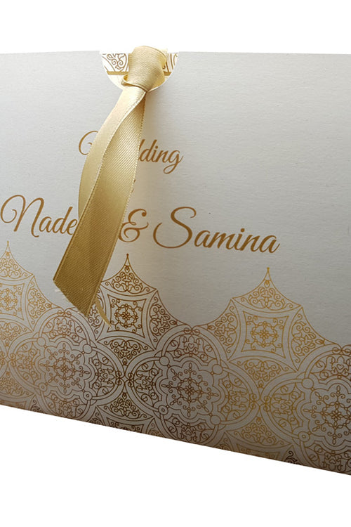 Load image into Gallery viewer, Golden Damask Pocket Invitation ABC 895
