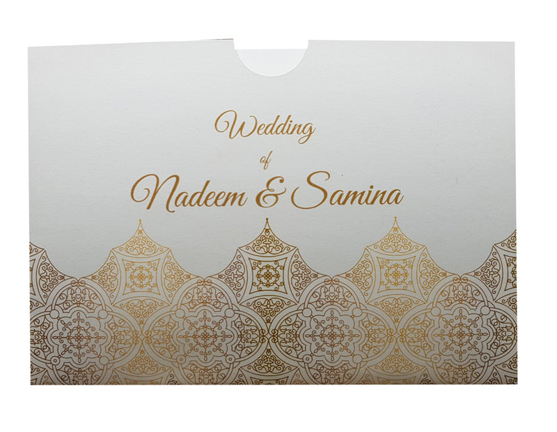 Golden Damask Pocket Invitation ABC 895