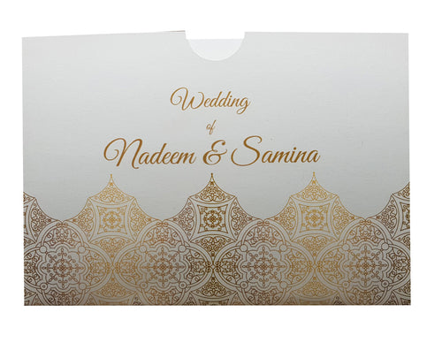 Load image into Gallery viewer, Golden Damask Pocket Invitation ABC 895
