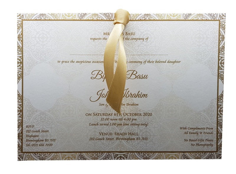 Golden Damask Pocket Invitation ABC 895