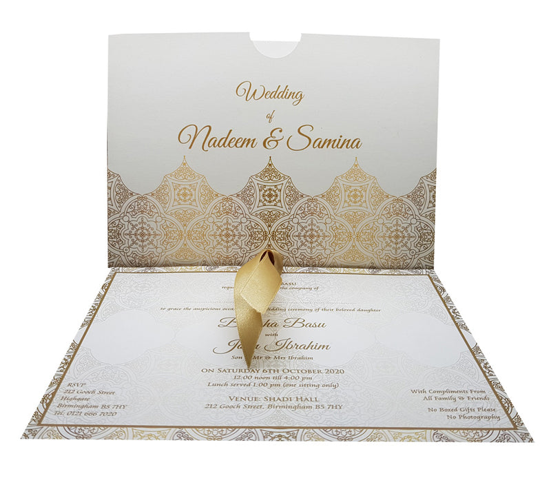 Golden Damask Pocket Invitation ABC 895