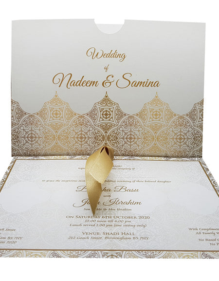 Golden Damask Pocket Invitation ABC 895