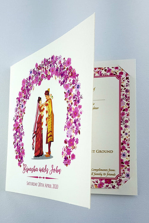 Load image into Gallery viewer, ABC 909 Personalised Pink &amp; Maroon Caricature Invitation
