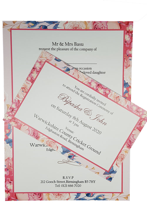 Load image into Gallery viewer, blush Pink seasonal  Floral Invitation ABC 952
