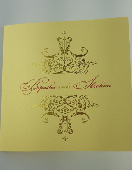 ABC 966 Vintage Gold foiled rustic Personalised Invitation Card