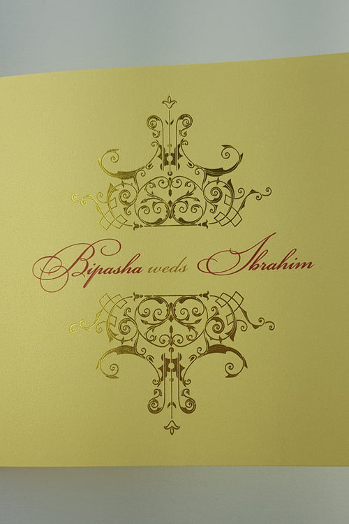 Load image into Gallery viewer, ABC 966 Vintage Gold foiled rustic Personalised Invitation Card
