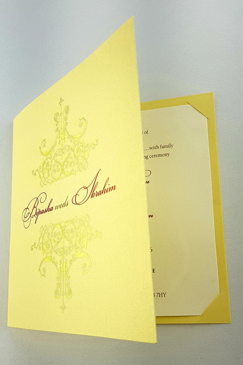 Load image into Gallery viewer, ABC 966 Vintage Gold foiled rustic Personalised Invitation Card

