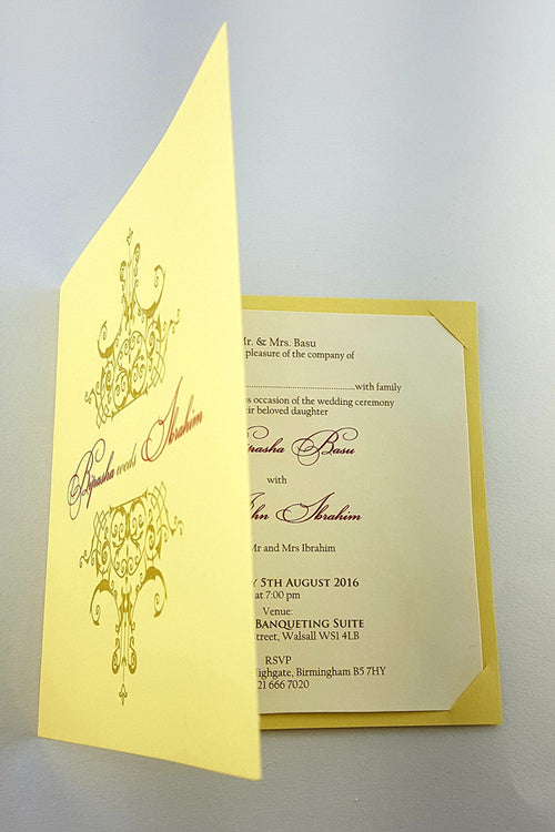 Load image into Gallery viewer, ABC 966 Vintage Gold foiled rustic Personalised Invitation Card
