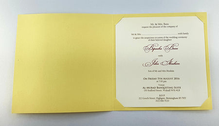 ABC 966 Vintage Gold foiled rustic Personalised Invitation Card