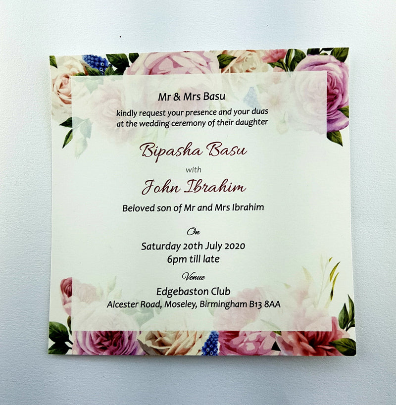 ABC 969  Translucent Lilac Rose Vellum Wrap Invitation