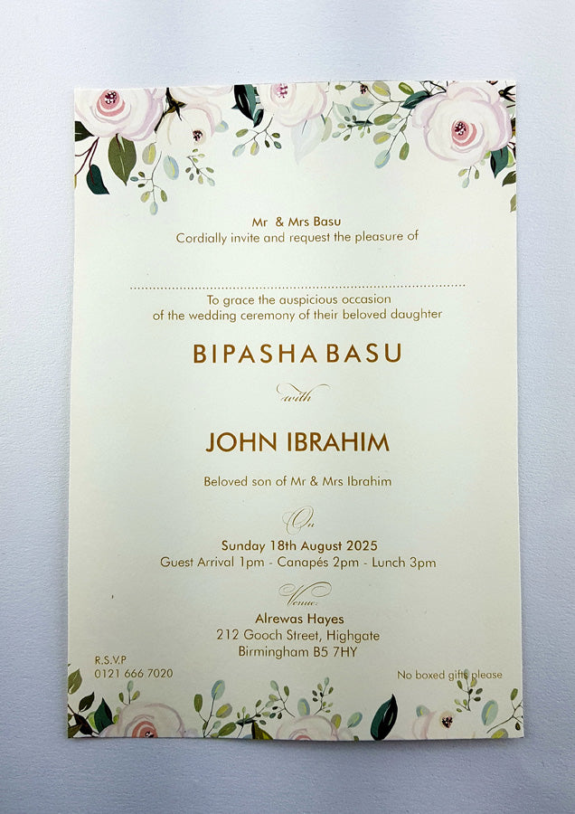 ABC 970 Vellum Translucent Floral Rosebud Invitation