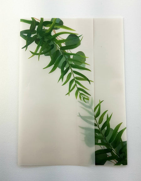 ABC 971 Simple Translucent Botanical Vellum Invitation