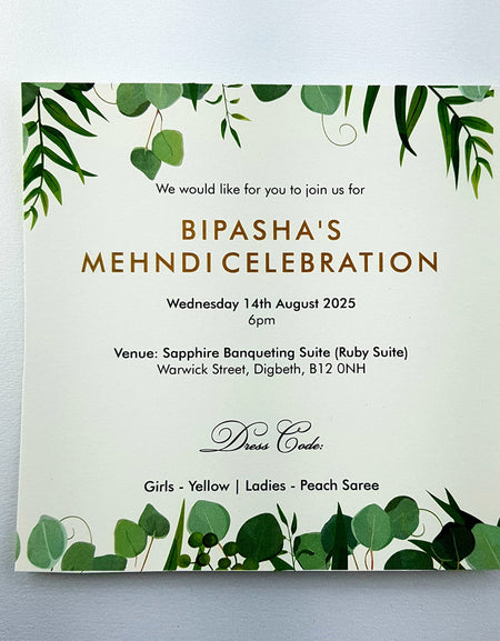 Sophisticated Botanical Invitation ABC 971