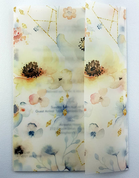 ABC 972 Vellum Translucent Watercolour Floral Invitation