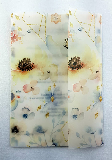 ABC 972 Vellum Translucent Watercolour Floral Invitation