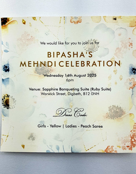 Abstract Floral Golden Invitation ABC 972
