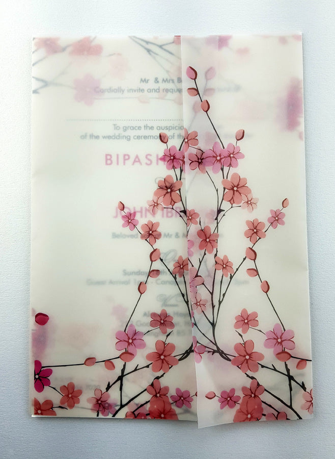 ABC 974 Translucent Cherry Blossom Vellum Invitation