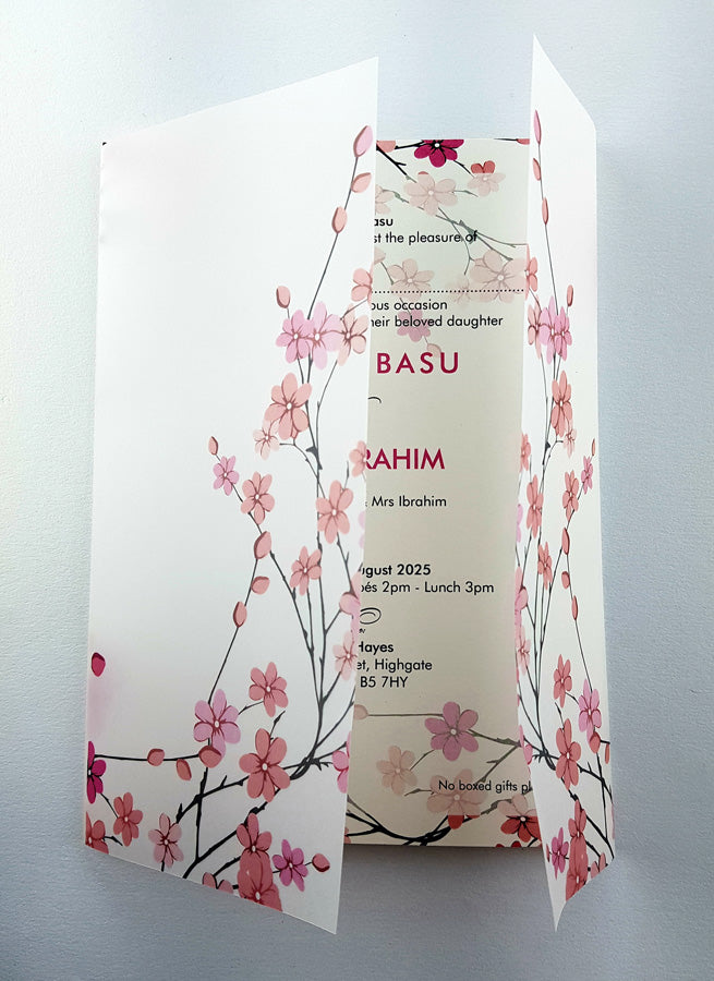 ABC 974 Translucent Cherry Blossom Vellum Invitation