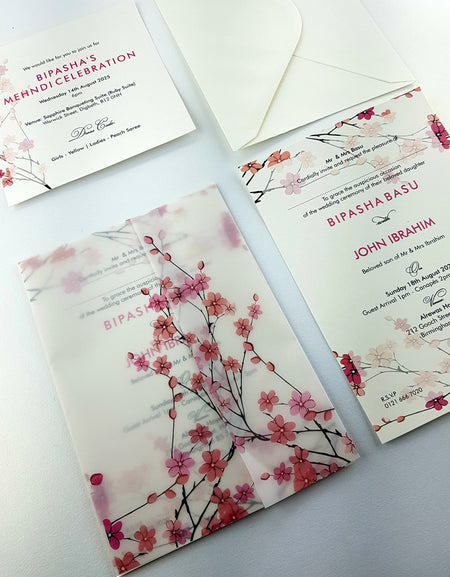 ABC 974 Translucent Cherry Blossom Vellum Invitation