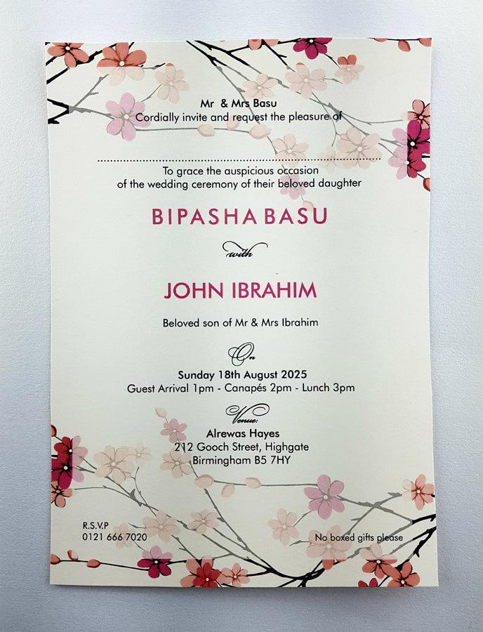 ABC 974 Translucent Cherry Blossom Vellum Invitation