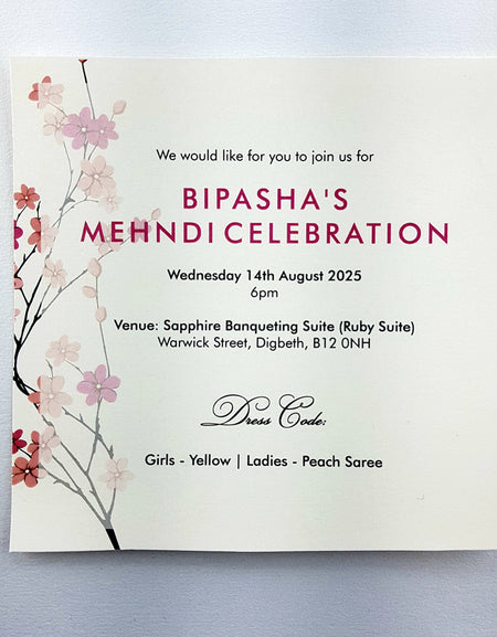 Simple Cherry Blossom Invitation ABC 974
