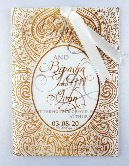 ABC 976 Cream and Gold Vellum Invitation