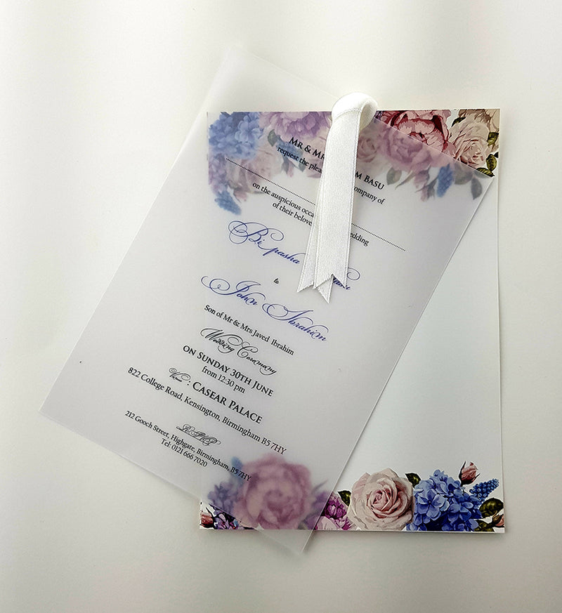 ABC 980 Floral Vellum Invitation