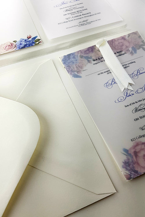 Load image into Gallery viewer, ABC 980 Floral Vellum Invitation
