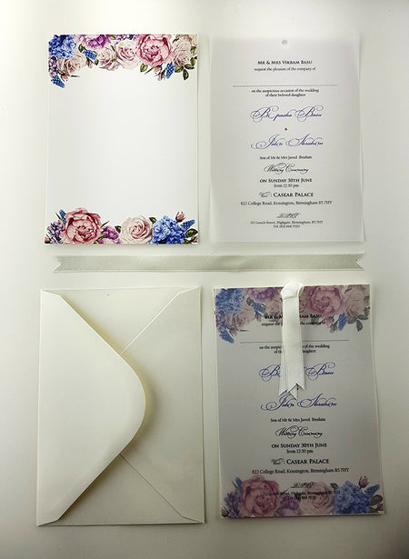 ABC 980 Floral Vellum Invitation