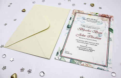 Load image into Gallery viewer, ABC 1137 Floral A5 Invitation
