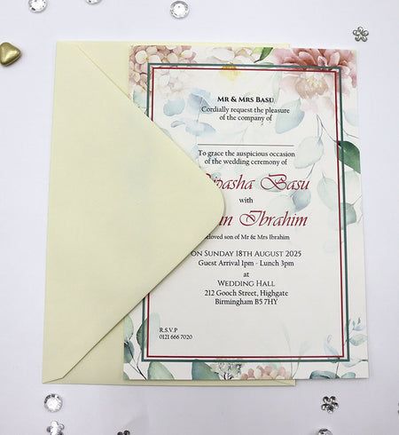 ABC 1137 Floral A5 Invitation